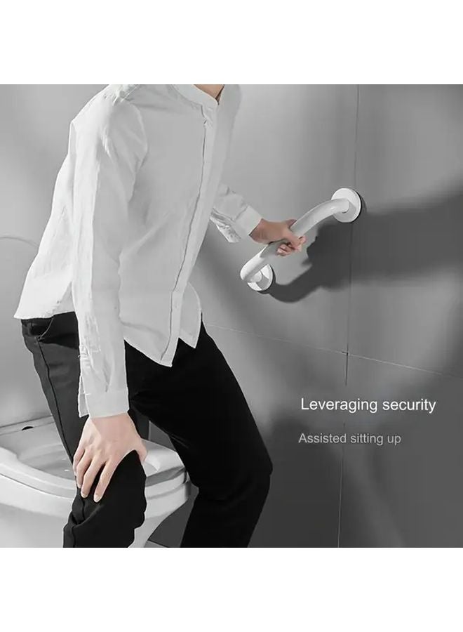 قطعتان من مساند الحمام البيضاء المصنوعة من الفولاذ المقاوم للصدأ، مقاومة للانزلاق ومتينة وآمنة لكبار السن وذوي الاحتياجات الخاصة - Image 2